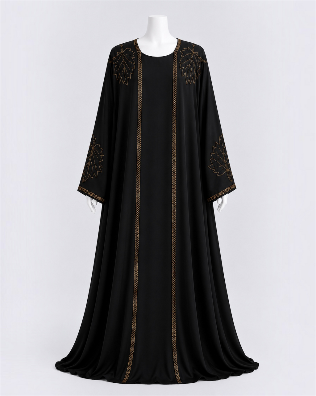 Double Abaya med steindetaljer