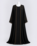 Double Abaya med steindetaljer