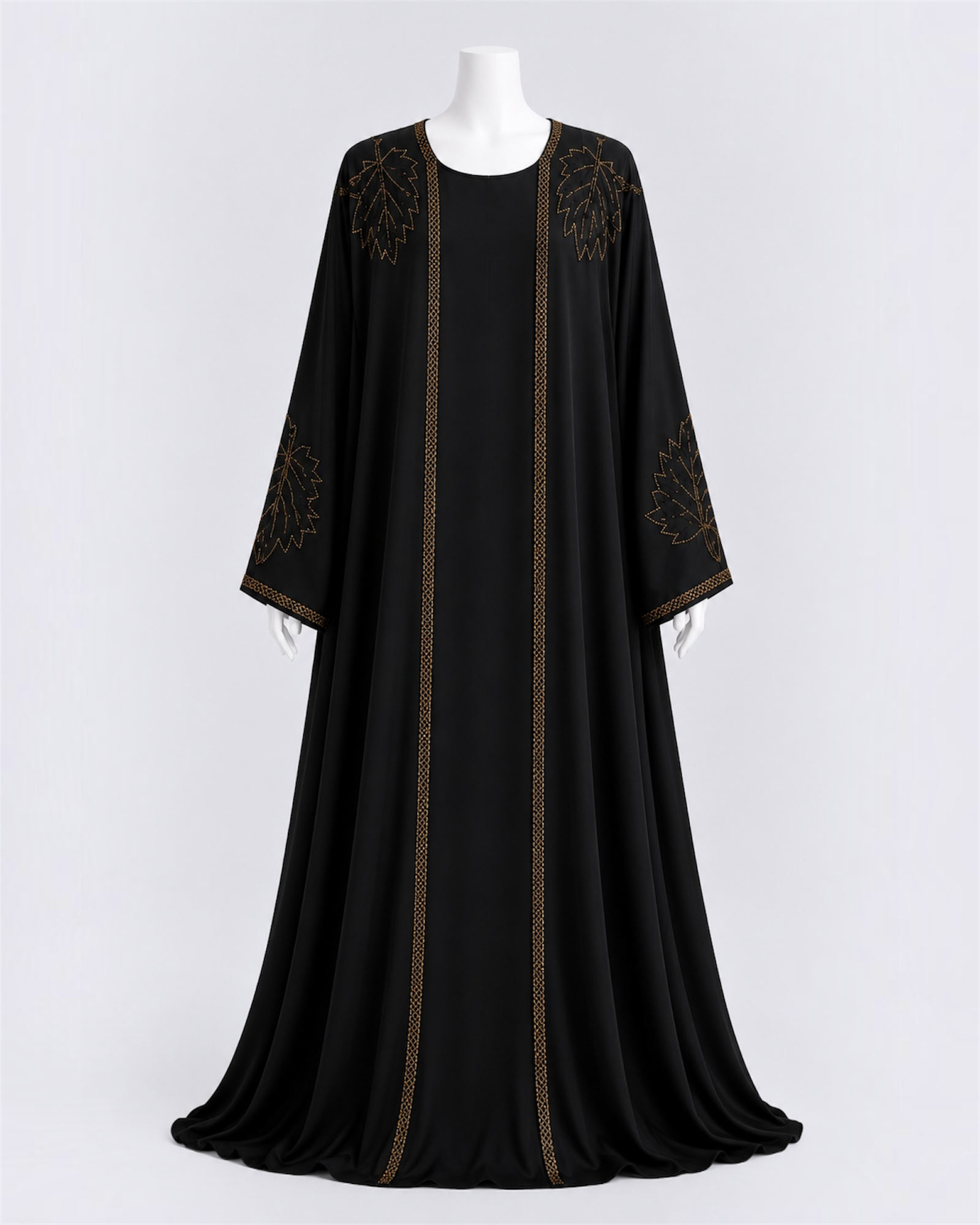 Double Abaya med steindetaljer