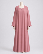 Rose Red Chiffon Abaya Set
