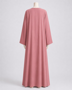 Rose Red Chiffon Abaya Set