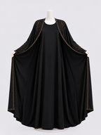 Double Abaya med steindetaljer