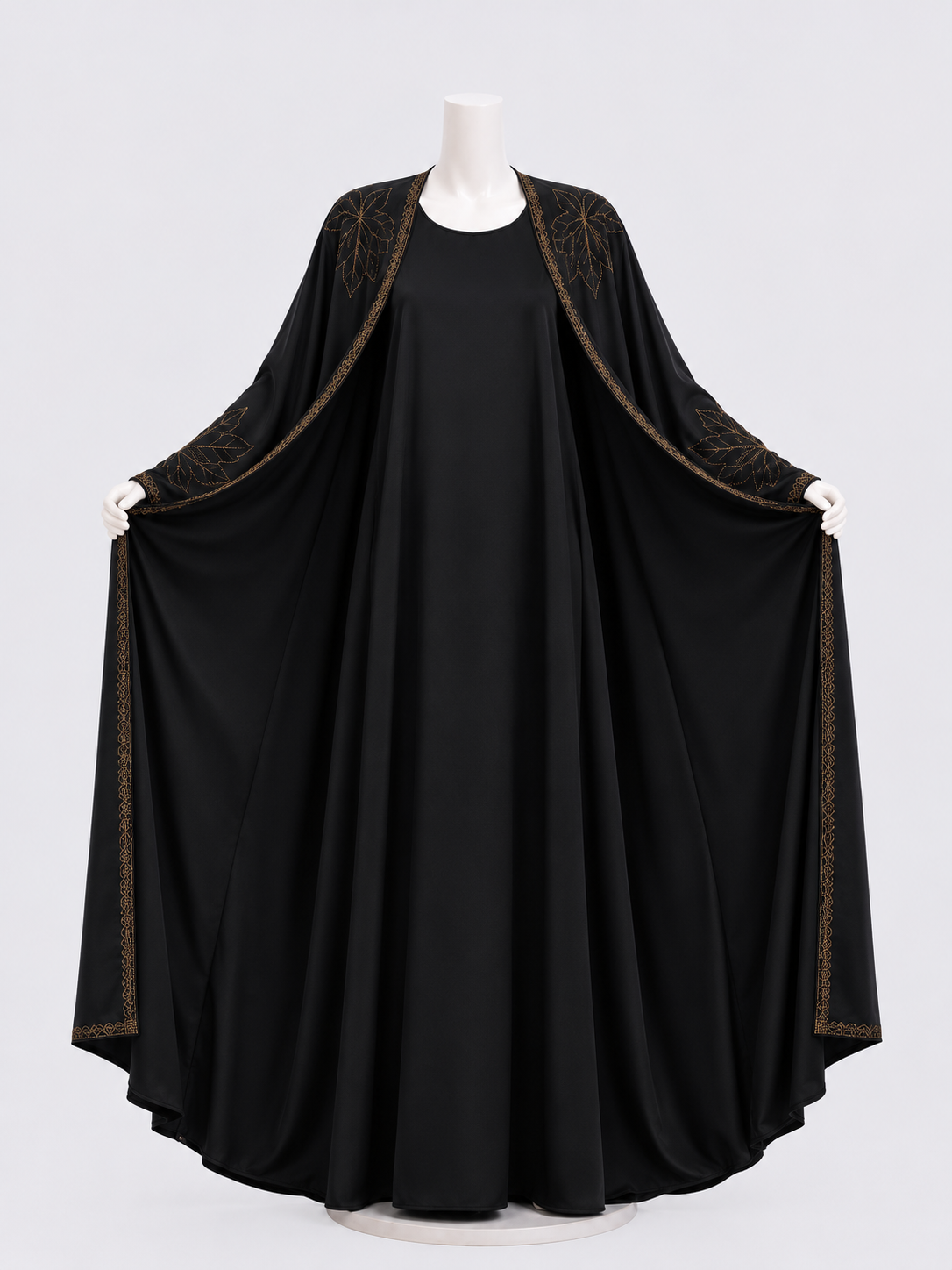 Double Abaya med steindetaljer